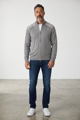 Paul & Shark - Cardigan de laine avec appliqués de velours cordé