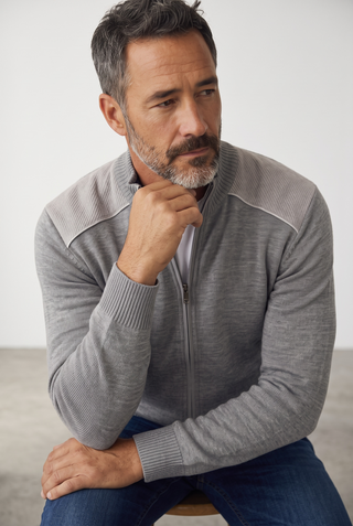 Paul & Shark - Cardigan de laine avec appliqués de velours cordé