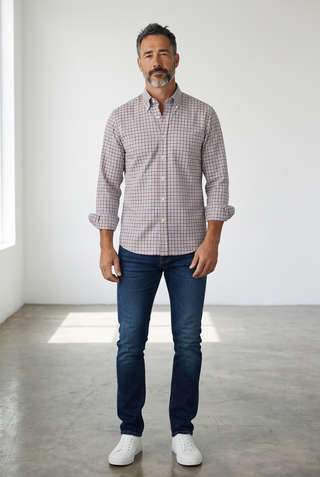 Paul & Shark - Chemise à carreaux de twill de coton