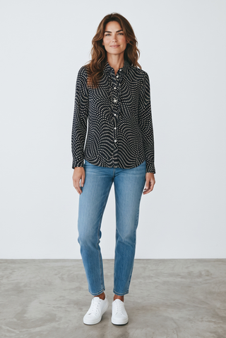 VLT's by Valentina's - 25-520 - Long-sleeved patterned viscose blouse