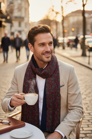 Hemley - Foulard paisley de laine réversible