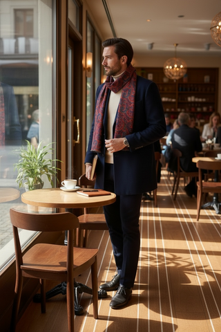 Hemley - Foulard floral de laine réversible