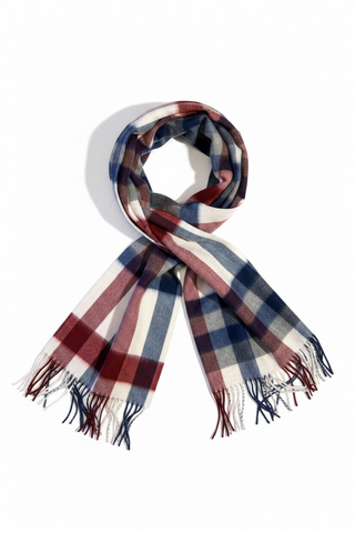 Hemley - Foulard à carreaux de laine et cachemire