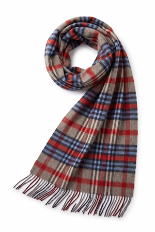 Hemley - Foulard à carreaux de laine et cachemire