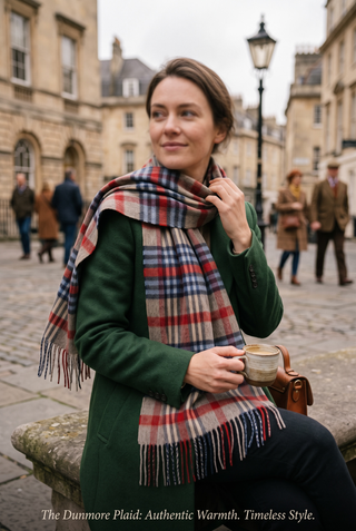 Hemley - Foulard à carreaux de laine et cachemire