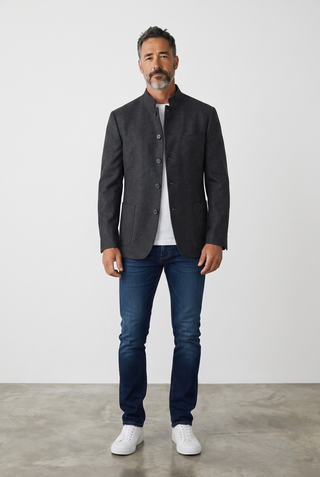 Digel - Enzo - Modern Fit - Veston Jersey de Laine à Col montant