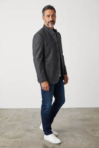 Digel - Enzo - Modern Fit - Veston Jersey de Laine à Col montant