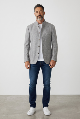 Digel - Enzo - Modern Fit - Veston Jersey de Laine à Col montant