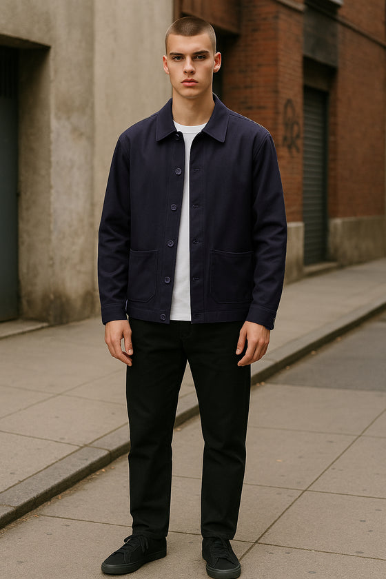 Emanuel Berg - Leonardo - Surchemise de flanelle de laine D-Constructed Active - Marine