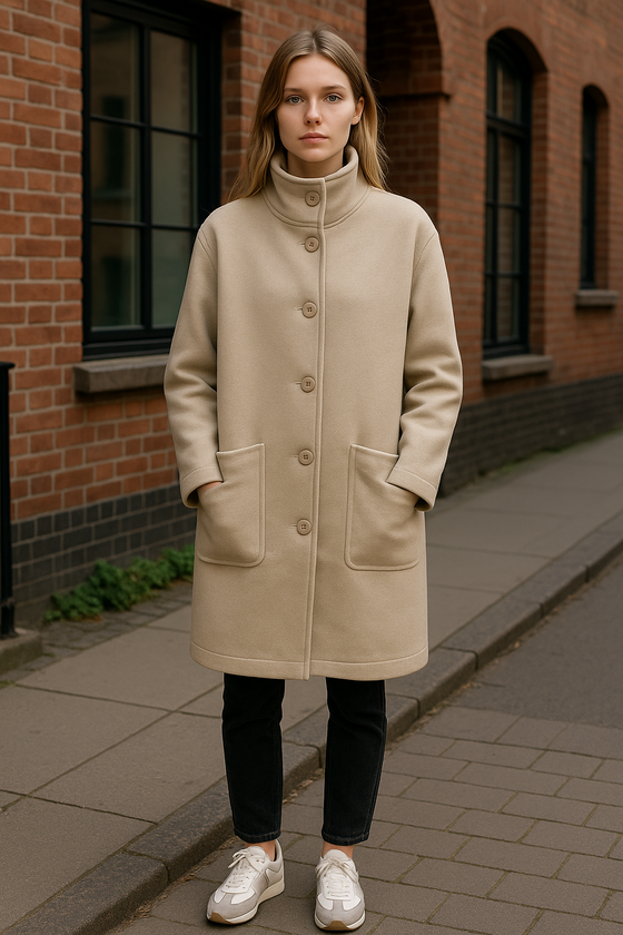 Colmar - Knit Tasteful - Manteau long en drap de laine pour femme