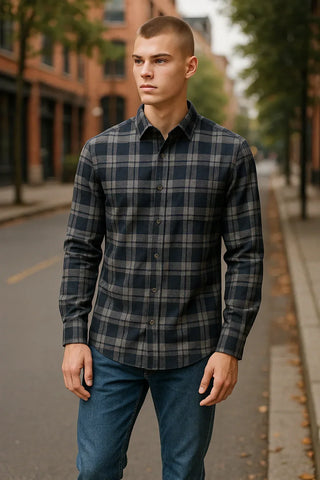 Bugatchi - James - Long sleeve checkered shirt