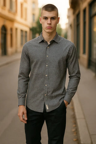 Bugatchi - James - Long sleeve polka dot shirt