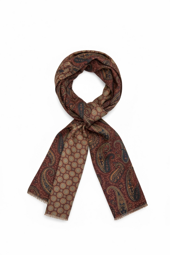 Hemley - Foulard paisley de laine réversible