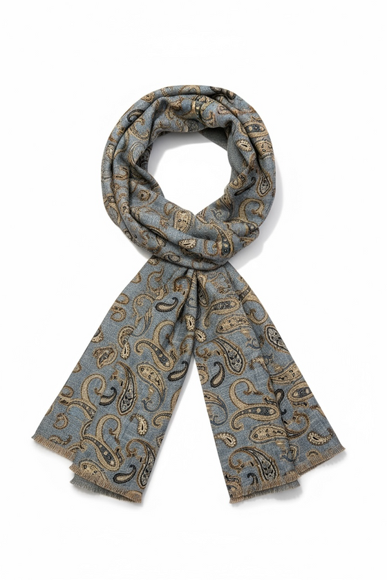 Hemley - Foulard paisley de laine réversible