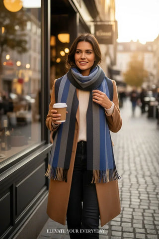 Hemley - Striped wool and cashmere scarf