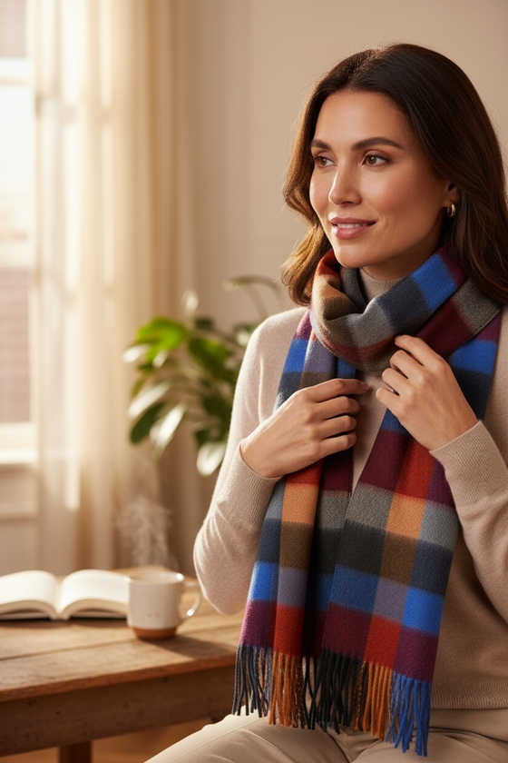 Hemley - Foulard à carreaux de cachemire