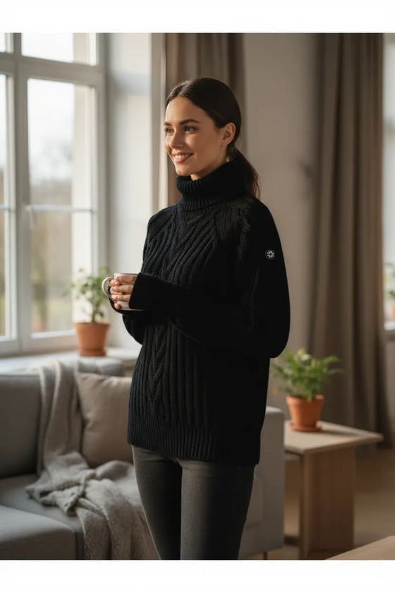 NEWLAND - Edvige Lady Cable Turtle Neck Sweater