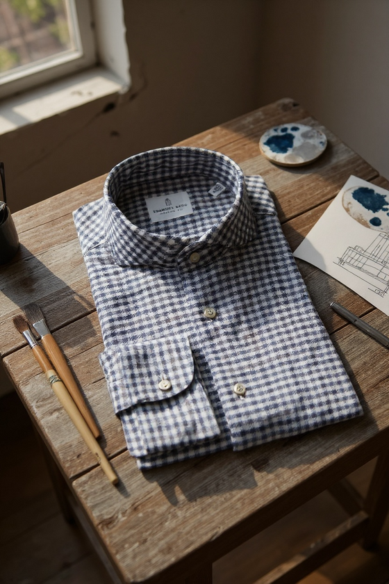 Emanuel Berg - Chemise manches longues Premium Quality Jersey - Modern Fit - Medium Blue