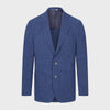 Emanuel Berg - Veston Seersucker mélange laine, soie et lin 2-Button D-Constructed Jacket - Medium Blue
