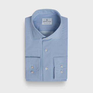 Emanuel Berg - Rialto - Long-sleeved shirt with chevron pattern Performance - Modern cut - Bright Blue