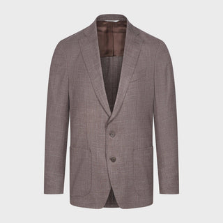 Emanuel Berg - Veston mélange laine, soie et lin 2-Button D-Constructed Jacket - Dark Brown