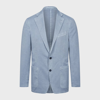 Emanuel Berg - Veston délavé mélange coton et soie 2-Button D-Constructed Jacket - Medium Blue