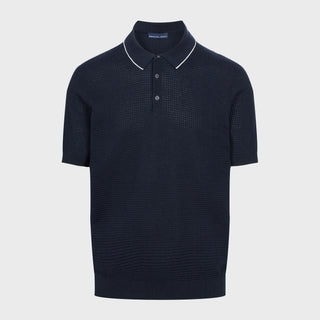 Emanuel Berg - Polo manches courtes de coton gauffré