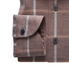 Emanuel Berg - Bellagio - Chemise manches longues à carreaux sartorial brossée - Modern Fit - Brun - LE CAPITAINE D'A BORD