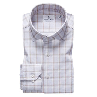 Emanuel Berg - Byron - Chemise manches longues à carreaux Albini 4Flex - Modern Fit - Gris - LE CAPITAINE D'A BORD