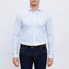 Emanuel Berg - Byron - Chemise manches longues à rayures Albini 4Flex - Modern Fit - Blanc/Bleu - LE CAPITAINE D'A BORD