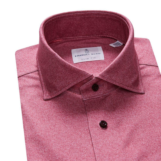 Emanuel Berg - Byron - Chemise manches longues unie Albini 4Flex - Modern Fit - Framboise - LE CAPITAINE D'A BORD