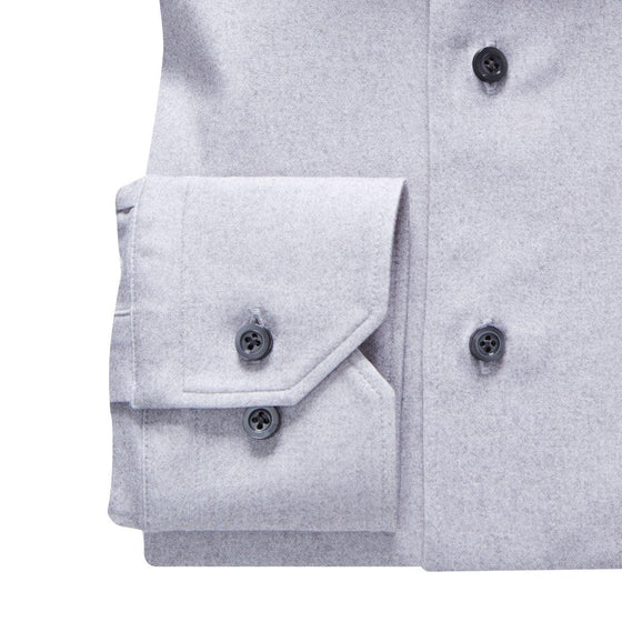 Emanuel Berg - Byron - Chemise manches longues unie Albini 4Flex - Modern Fit - Gris - LE CAPITAINE D'A BORD