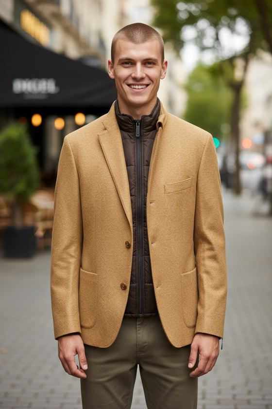 Digel - Enver-ST - Modern Fit - Veston de jersey de laine avec insertion détachable