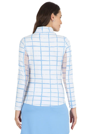 Ibkül - Cordova Print Long Sleeve Mock Neck Top – 10495 - LE CAPITAINE D'A BORD
