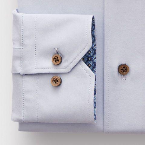 Emanuel Berg - Byron - Chemise manches longues unie Albini 4Flex - Modern Fit - Bleu pâle - LE CAPITAINE D'A BORD