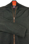 Paul & Shark - Cardigan zip de laine avec bordures de cuir - LE CAPITAINE D'A BORD