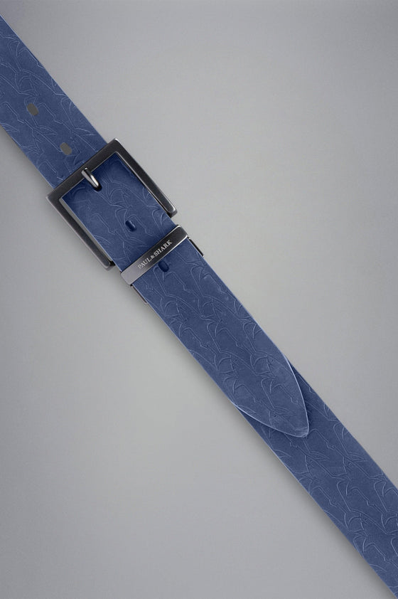 Paul & Shark - Ceinture de cuir uni reversible avec requins - LE CAPITAINE D'A BORD