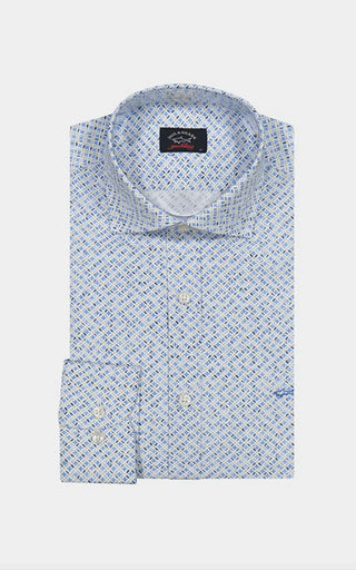Paul & Shark - Chemise manches longues à motifs de coton - J Fit - LE CAPITAINE D'A BORD