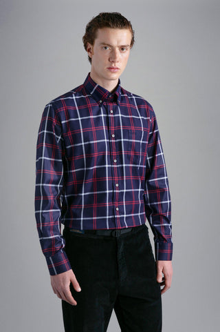 Paul & Shark - Chemise manches longues carreaux coton Silver Collection - LE CAPITAINE D'A BORD