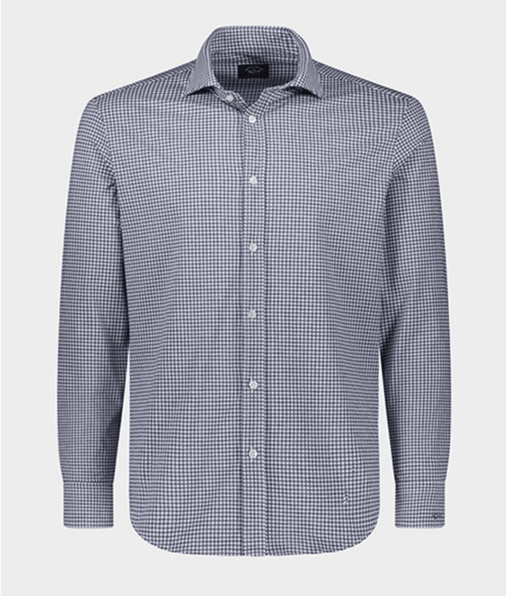 Paul & Shark - Chemise manches longues motif Pied-de-poule Performance - J Fit - LE CAPITAINE D'A BORD