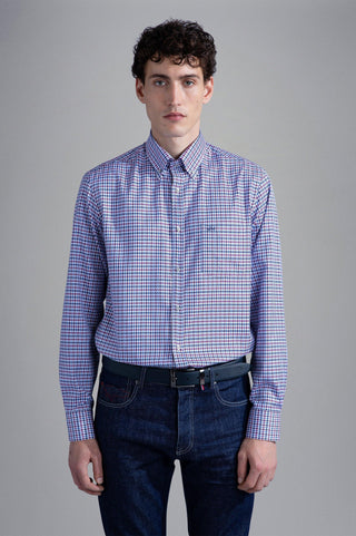 Paul & Shark - Chemise manches longues pied-de-poule coton Silver Collection - LE CAPITAINE D'A BORD