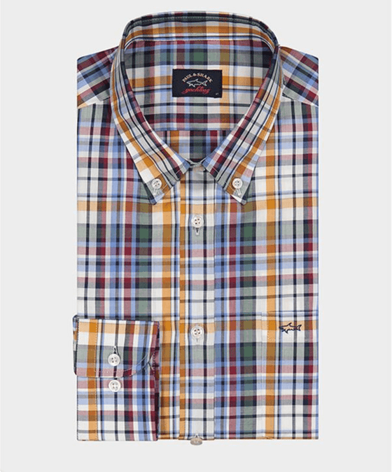 Paul & Shark - Chemise manches longues twill de coton à carreaux - LE CAPITAINE D'A BORD