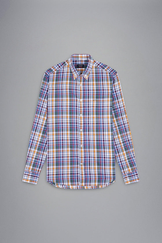 Paul & Shark - Chemise manches longues twill de coton à carreaux - LE CAPITAINE D'A BORD