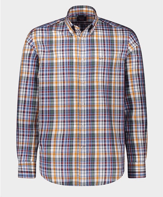 Paul & Shark - Chemise manches longues twill de coton à carreaux - LE CAPITAINE D'A BORD