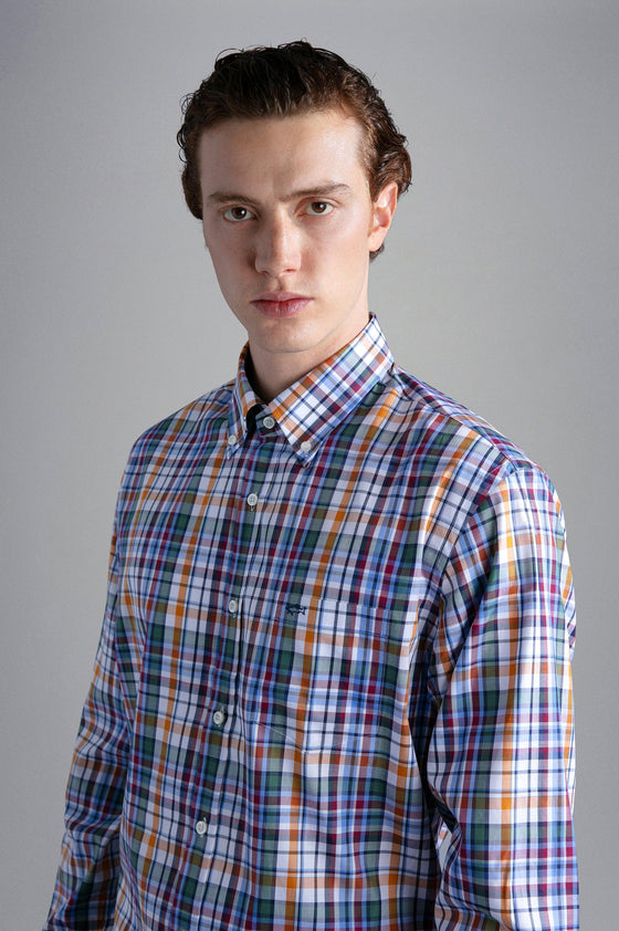 Paul & Shark - Chemise manches longues twill de coton à carreaux - LE CAPITAINE D'A BORD