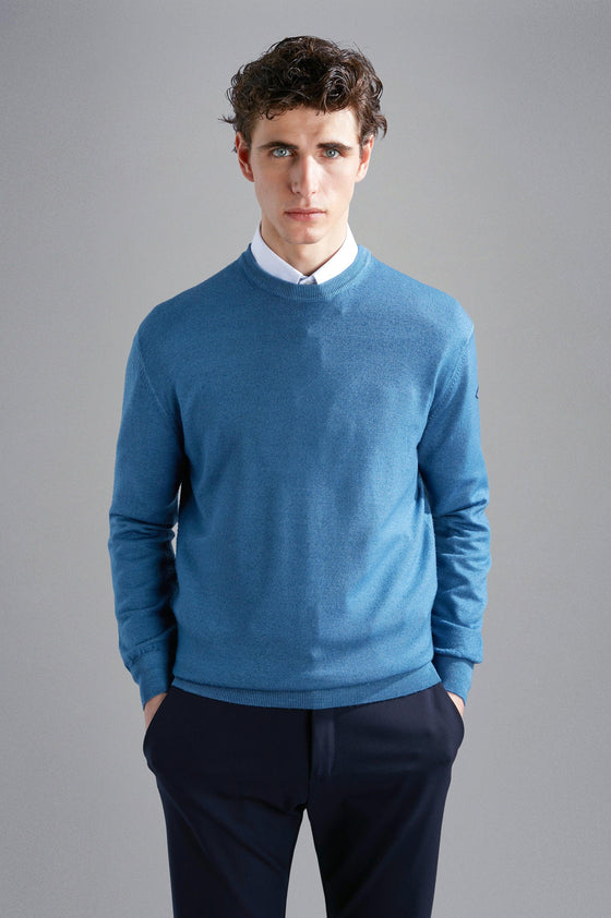 Paul & Shark - Col rond de laine mérinos délavé - LE CAPITAINE D'A BORD