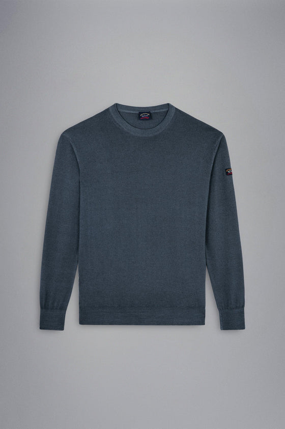 Paul & Shark - Col rond de laine mérinos délavé - LE CAPITAINE D'A BORD