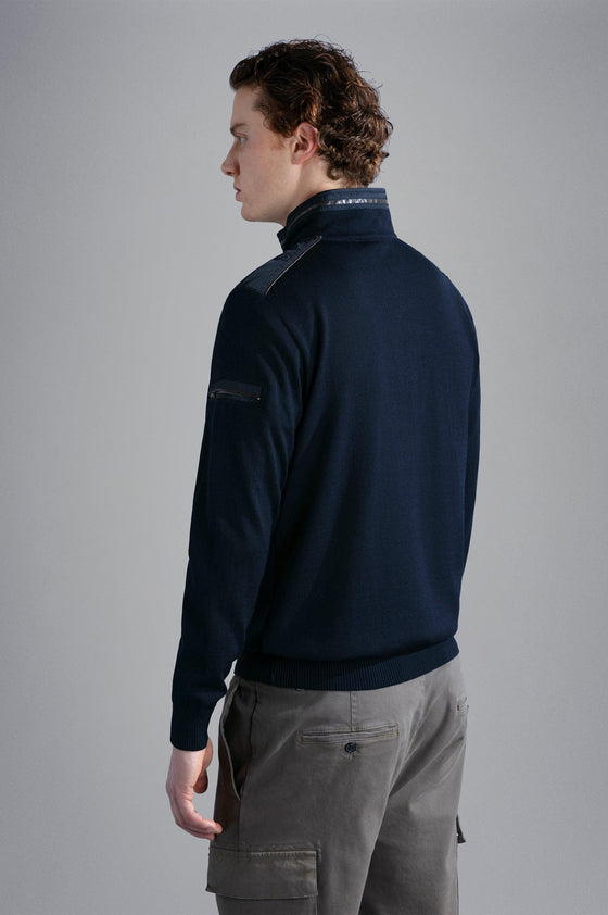 Paul & Shark - Col zip de laine avec appliqués de nylon - LE CAPITAINE D'A BORD