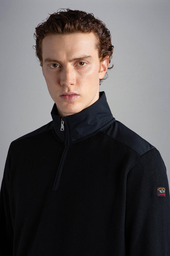 Paul & Shark - Col zip de laine avec appliqués de nylon - LE CAPITAINE D'A BORD