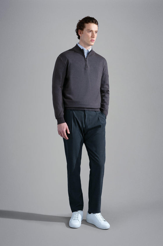 Paul & Shark - Col zip de laine mérinos effet délavé - LE CAPITAINE D'A BORD